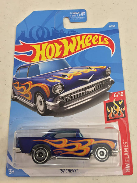 New 2019 Hot Wheels 57 Chevy HW Flames Mason City Poster Company