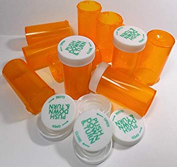 Empty Pill Bottles RX Prescription Medicine Storage or Crafts Lot of 12
