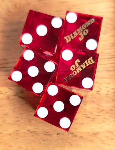 Casino Red Set of 5 Numbers Matching Dice Used