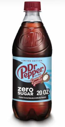 New Dr Pepper Creamy Coconut Zero Sugar 20 Ounce Bottle