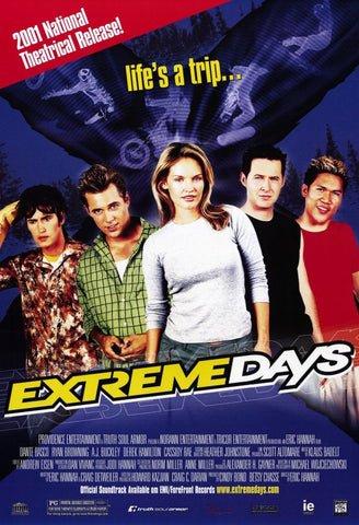 Extreme Days Movie Poster 27x40 (2001) Used Dante Basco, AJ Buckley, Jeff Enden, Ryan Browning, Chao Li Chi, Cassidy Rae, John Rosenfeld, Andrew Cappelletti, Derek Hamilton, Scott Fisher